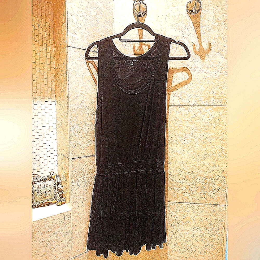 Supply and Demand Black Drop Waist Mini Dress Medium Saks